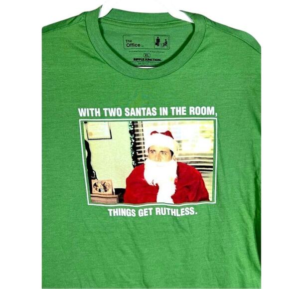 The Office With Two Santas In The Room Things Get Ruthless T-Shirt, Size Medium - Picture 3 of 4
